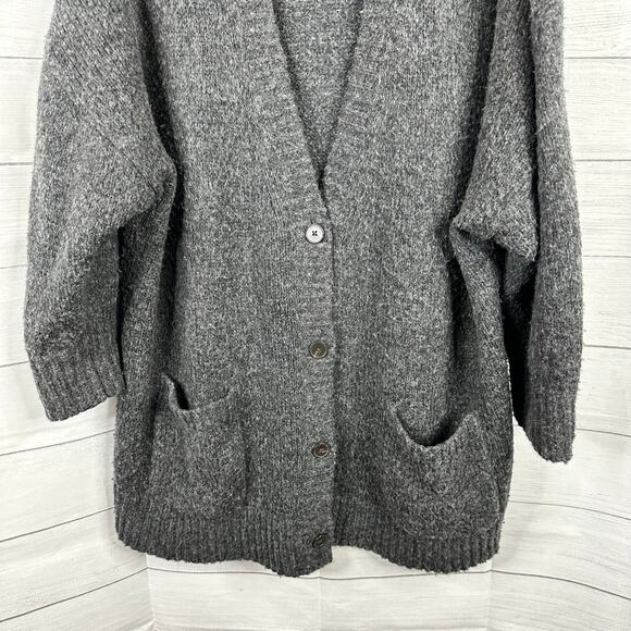 Banana Republic Womens XXL Phoebe Oversized Wool Cotton Grandpa Cardigan Gray - Picture 5 of 10